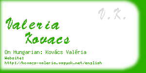 valeria kovacs business card