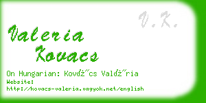 valeria kovacs business card